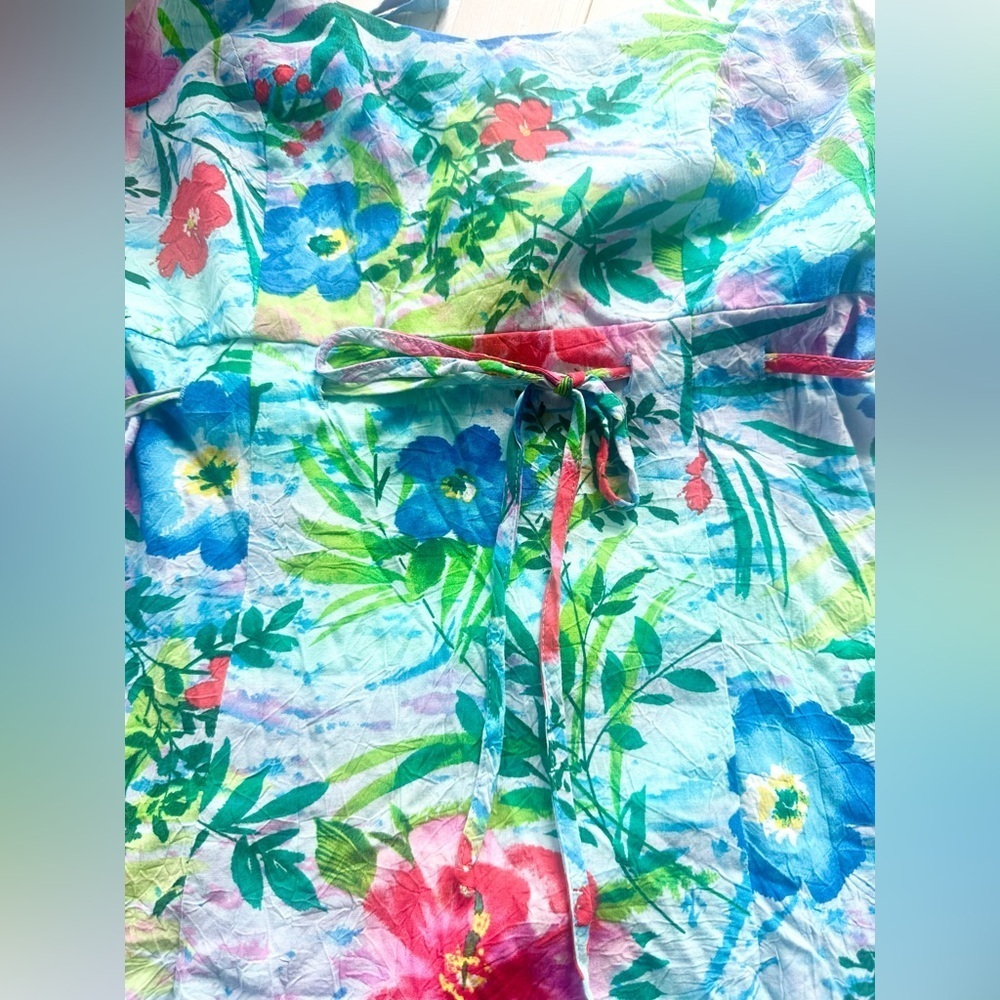 Jams World Petit Fleur Vintage Tropical Floral Dress Size Medium - Picture 5 of 6